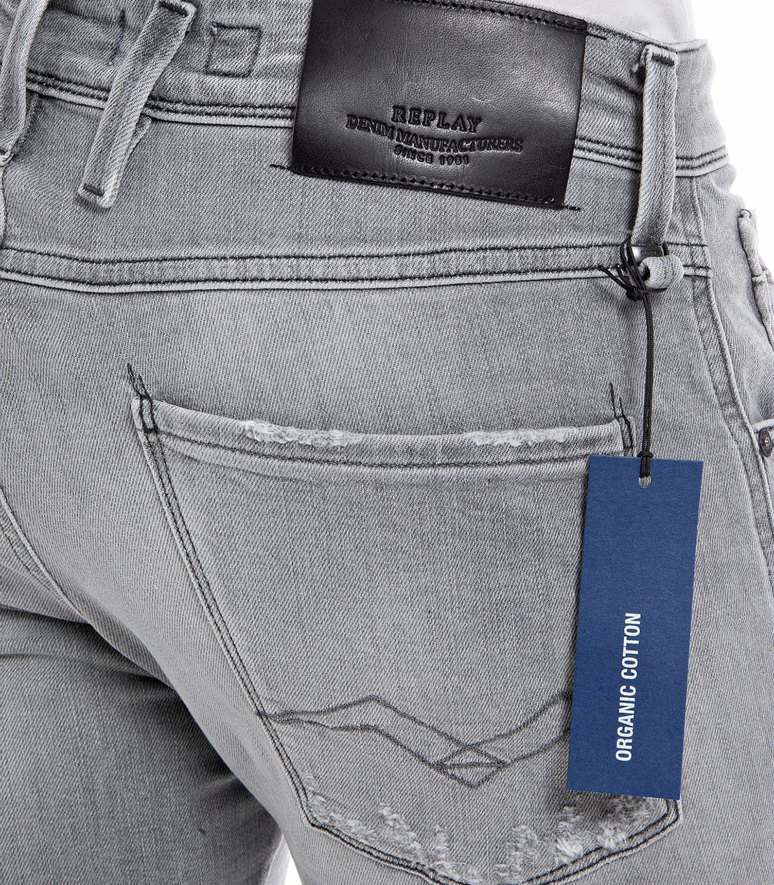 スリム ANBASS Aged Eco 20Yearパワーストレッチデニム 詳細画像 ライトグレー 8